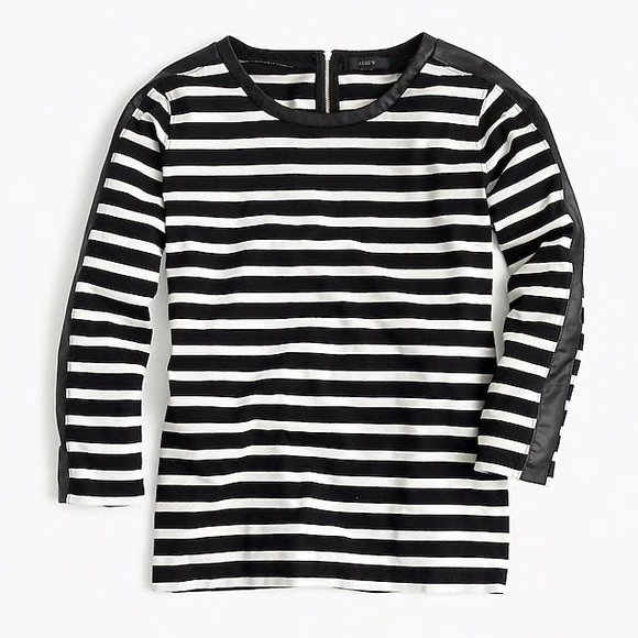 J. Crew Tops - 💝 J. Crew Striped T-shirt with back zipper